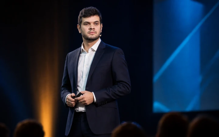 Advogado do Master Síndico apresentando uma palestra jurídica